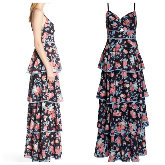 Anthropologie Foxiedox Floral Layered/ Tiered Maxi - Picture 3 of 10